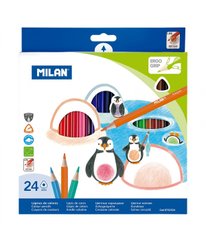 Набір кольорових олівців трикутних ТМ "MILAN" 24 шт., D2, 9 mm 1 шт./етик, K2738638OO722324 - фото товару