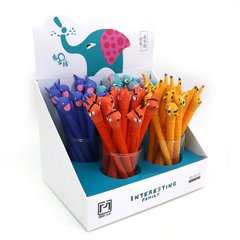 Ручка гелева дет "Звірятка" синя, з іграшкою, міх4цв., K2741560OO1361DSCN - фото товару