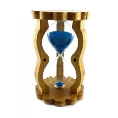 Часы песочные в бамбуке синий песок (10 мин) (14,5х8,5х5,5 см), K329515B - фото товара