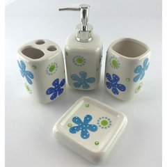 Набор для ванной керамический голубой (26х22х8 см), K332108A - фото товара