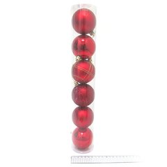 Набір куль тубус "RED" 7см 6шт., PVC, K2OONY7173-7sk - фото товару