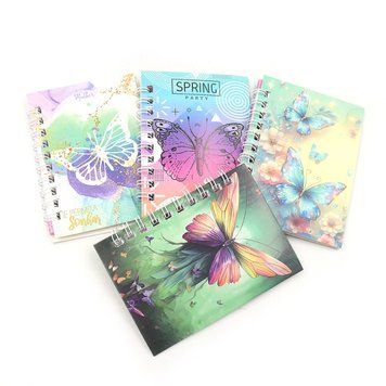Блокнот на спирали &laquo;Бабочка&raquo; 10,5*7,5см, mix4, P36 70g 1шт/этик., K2757616OO0983DSCN1 - фото товара