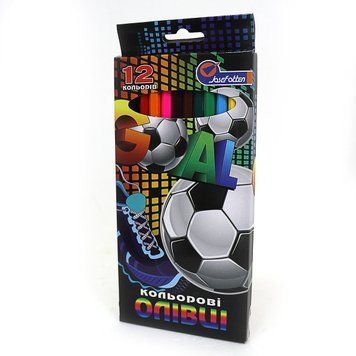 Карандаш дерево 12цв. "Football" в карт, европ. J. Otten, K2739964OO7303BJ_12 - фото товара