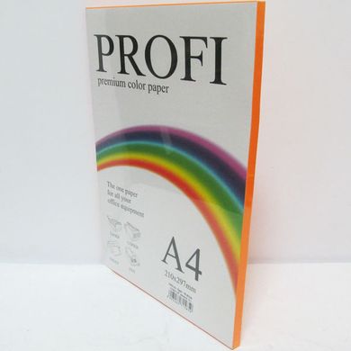 Папір кольоровий PROFI А4/80г (100л) Cyber Orange №371 (неон помаранч), K2729351OO371 - фото товара