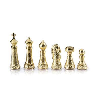 S33RED шахматы "Manopoulos", "STAUNTON", латунь, в деревянном футляре, красные, фигуры классические резные золото/серебро 44х44см, 8кг, S33RED - фото товара