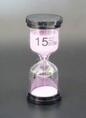 Пісочний годинник "Коло" скло + пластик 15 хвилин Рожевий пісок, K89290185O1137476241 - фото товару