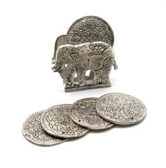 Підстаканники "Слон" (н-р 6 шт) метал (10,5х8,5х4 см)(Непал), K325936 - фото товару