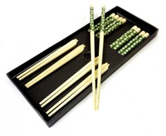 Палочки для еды бамбук с рисунком набор 5 пар №1, K89220002O1137475750 - фото товару