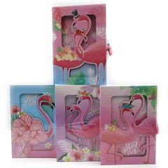 Блокнот в коробке с замочком "Flamingo" 20,6*14,2cm 70g 58p mix4 1шт/эт, K2744928OO2421DSCN - фото товара