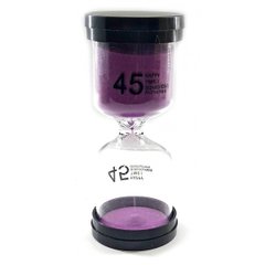 Годинник пісковий 45 хв фіолетовий пісок (13х5,5х5,5 см), K332238A - фото товару