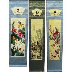 Панно з вишивкою "Птахи і квіти" (138х30 см), K319369 - фото товару