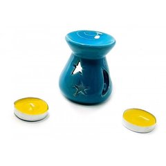 Аромалампа керамічна ,подарунковий набір синя (12,5х8х7см), K332389B - фото товару