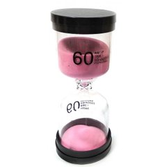 Годинник пісочний 60 хв рожевий пісок (13х5,5х5,5 см), K332073 - фото товару