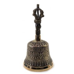 Дзвін чакровий бронзовий (№2) (d-8, h-14.5 см) (Непал) (Bell Embose No.2), K33210 - фото товару