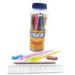 Ручка масляна Wiser "DOXE" 0,6 мм банку/30шт, корпус mix, синя, K2734145OOdoxe-bl - фото товару
