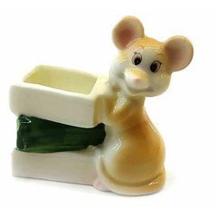 Мишка підставка для зубочисток порцелянова (6х6х3 см), K332733 - фото товару