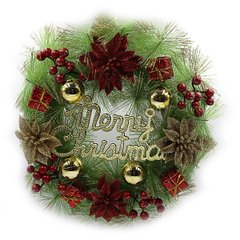 Венок новогодний "Merry Christmas" D35см 1шт/этик, K2752108OO6527-P1127 - фото товара