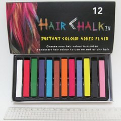 Крейда для волосся, набір 12 кольорів, 6,5х1х1см, K2731838OO357-12 - фото товару