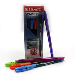 Ручка олійна "Luxor" "Spark-II" грип тон.корпус чорн. 0,7мм mix, K2744075OO31070bk - фото товару