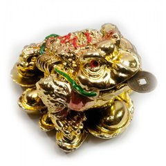 Жаба на монетах золотая (5х3,5х4,5 см), K320227 - фото товара