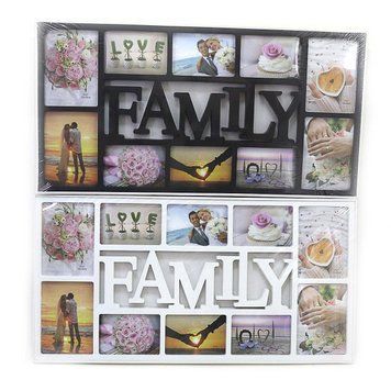 Ф/рамка 10в1 "Family"13*18(4), 10*15(6) белая,черная, 1шт/этик., K2731684OO8168FR - фото товара