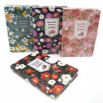 Блокнот на кнопке "Flowers" A5, P144 80G линия mix с этикеткой, K2749270OO9702L-22 - фото товара