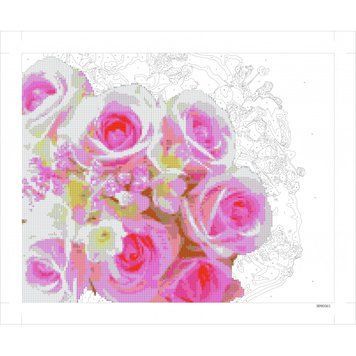 Картина по номерам + Бриллиант 9D 40*50 "Розы" карт. уп., K2755684OO9D90563 - фото товара