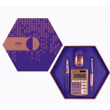Подарочный шестиугольн. набор "Copper purple" 4 предм. (1 точ., 1 ручка, 1 мех. кар., 1 кальк., K2743125OO8740 - фото товара