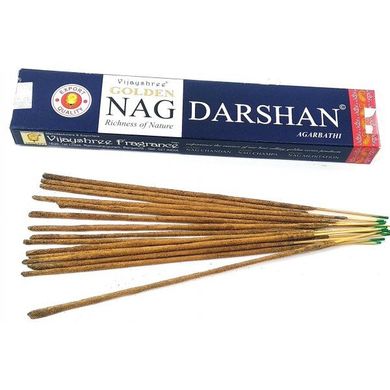 Golden Nag Darshan (Золотой Даршан)(Vijashree)(15 gm) (12 шт/уп) пыльцовое благовоние, K332602 - фото товара