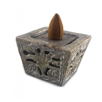 Підсвічник-підставка для пахощів з мильного каменю квадратна (5.6х5.6х4 см), K334837A - фото товару