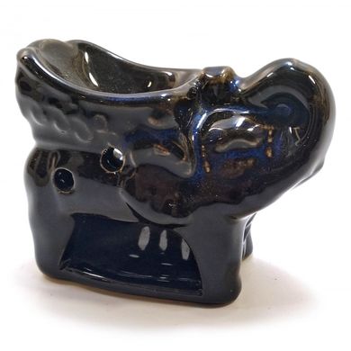 Аромалампа керамічна "Слон" чорно-синя (10х7,5х5см), K332014 - фото товару