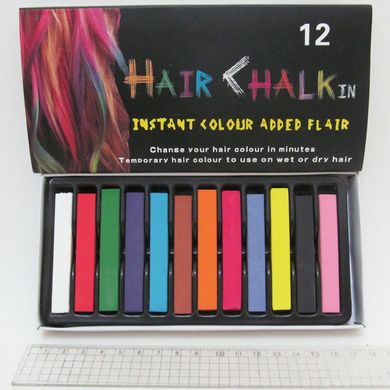 Мел для волос, набор 12 цветов, 6,5х1х1см, K2731838OO357-12 - фото товара