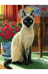 Раскраска по номерам 30*40см "Сиамская кошка" OPP (холст на раме краски+кисти), K2748747OO1810EKTL_O - фото товара