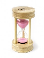 Песочные часы "Круг" стекло + светлое дерево 5 минут Розовый песок, K89290193O1137476272 - фото товара