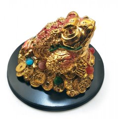 Жаба золотая на подставке (10х14х14 см), K32299 - фото товара