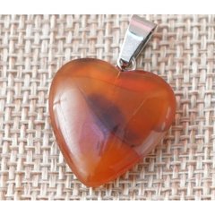 Кулон кам'яний Серце Сердолик 2*0,5*2 см., K89170417O1925783703 - фото товару