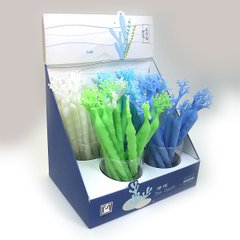 Ручка гелевая Силик"Кораллы" синяя, с игрушкой, mix.4 цв., K2741566OO1371_DSCN - фото товара