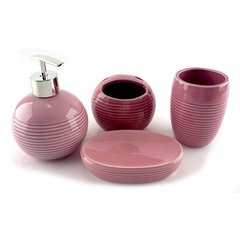 Набір для ванної керамічний рожевий (17х14х10 см), K332774A - фото товару
