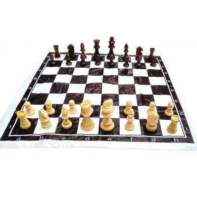 Шахматы дорожные в блистере с мягкой доской деревянные (h фигур 4-8.5 см ,d-2.5-3.5 см), K332548 - фото товара