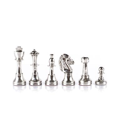 S34MBRO шахи "Manopoulos", Classic Metal Staunton Chess set with Gold & Silver Cheі, 36х36см, 4,8 кг, S34MBRO - фото товару