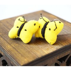 Серьги тряпичные Бабочки желтые, K89080444O1807715983 - фото товара