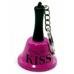 Дзвіночок брелок рожевий "Kiss" (6х4х4 см), K325307B - фото товару