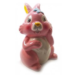 Копилка керамическая "Кролик" розовая (12,5х8х8 см), K332210A - фото товару