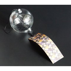 Японський скляний дзвіночок Фурін 8*8*7 см. Висота 40 см. Чорні квіти, K89190199O1716567373 - фото товару