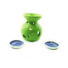 Аромалампа керамічна, подарунковий набір зелена (12,5х8х7,5 см), K332302 - фото товару