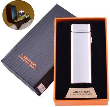 Електроімпульсна запальничка в подарунковій коробці LIGHTER (USB) №HL-127 Silver, №HL-127 Silver - фото товару