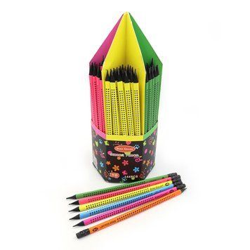 Олівець ч/гр HB Star color "Points" з гумкою, карт. cтійка 144шт/єтік, K2757413OO0686DSCN - фото товару