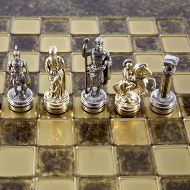 S3BRO шахи "Manopoulos", "Греко-римські",латунь, у дерев. футл., коричн., 28х28см, 3,4 кг, S3BRO - фото товару