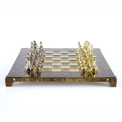 S3BRO шахматы "Manopoulos", "Греко-римские",латунь, в деревянном футляре, коричневые, фигуры золото/серебро 28х28см, 3,4 кг, S3BRO - фото товара