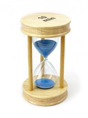 Пісочний годинник "Коло" скло + світле дерево 10 хвилин Блакитний пісок, K89290194O1137476274 - фото товару
